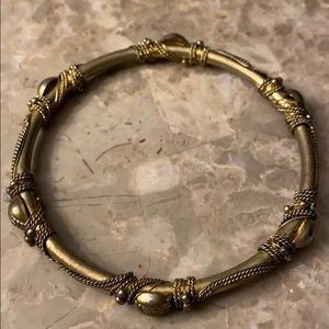 Boho Metal Bracelet from Nepal Goldtone